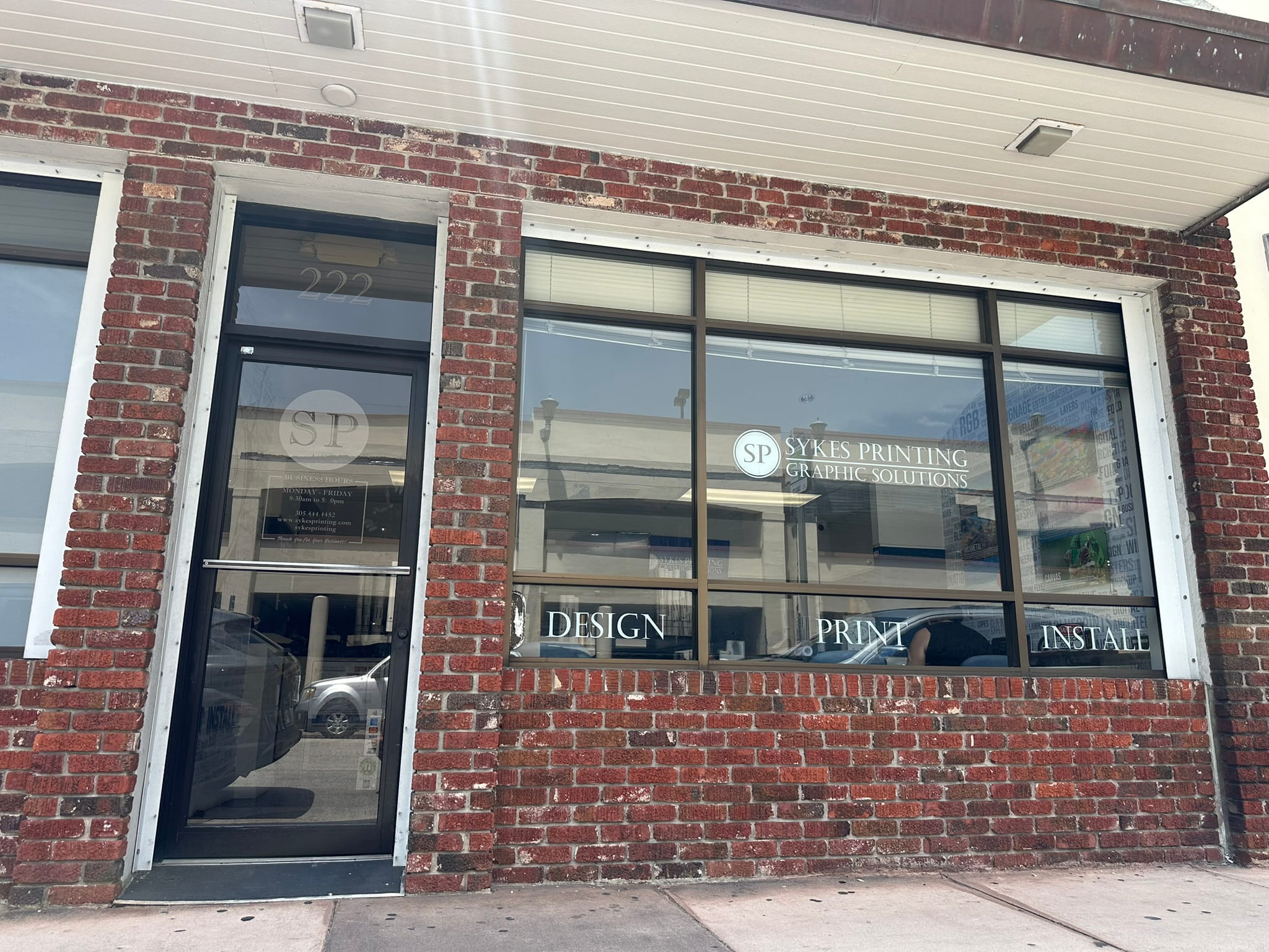 Sykes Printing storefront at 222 Andalusia Avenue in Coral Gables