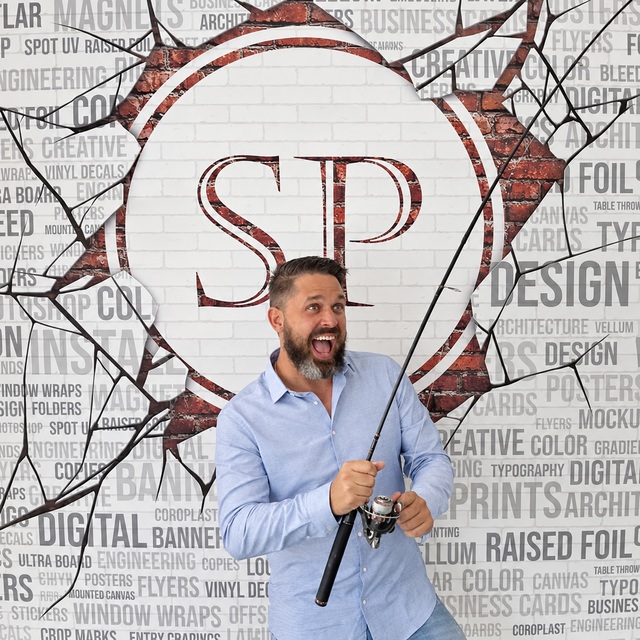 Brian having fun at Sykes Printing